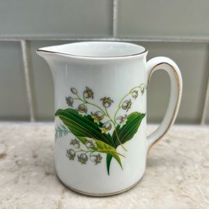 Petite Hand-Painted English Bone China  ‘Lily of the Valley’ Pitcher - VTG EUC